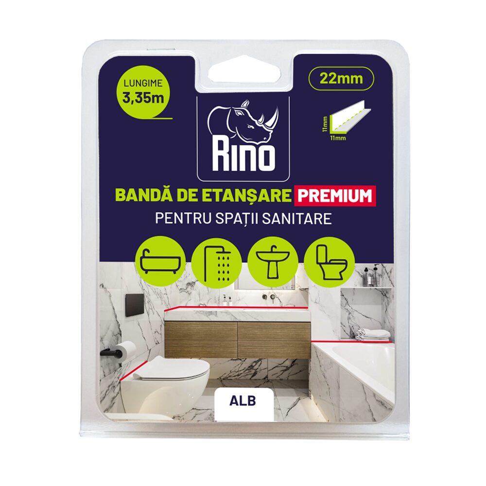 Rino Banda siliconica pentru etansare, alba 22mm