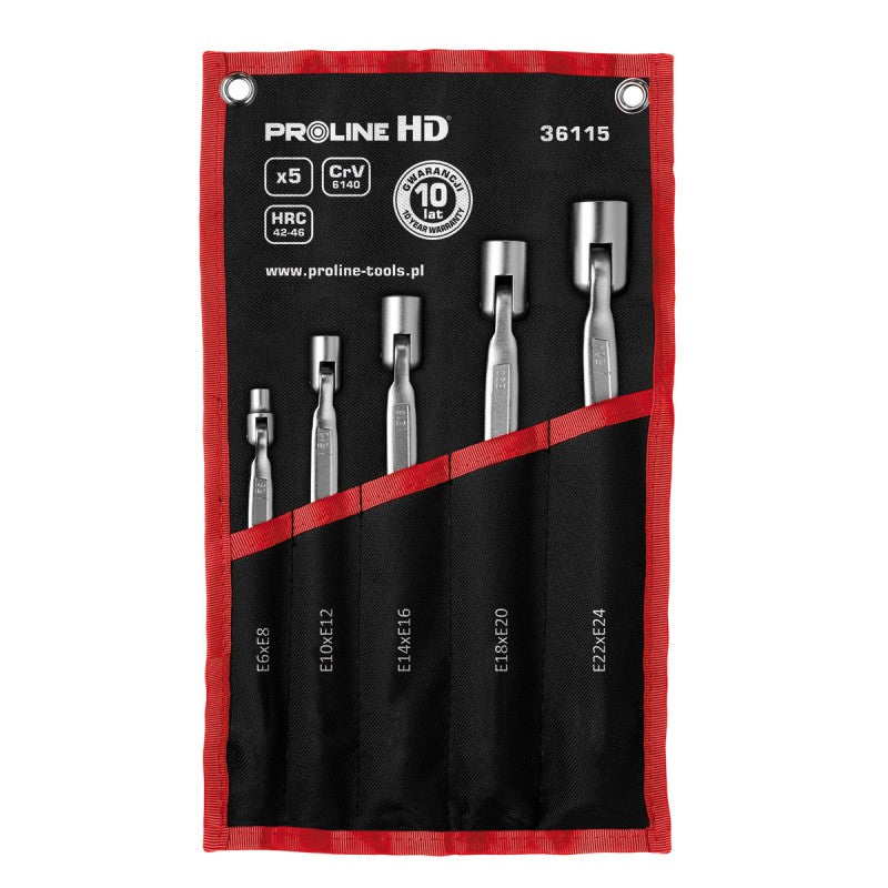 SET CHEI CU TUBULARE TORX FLEXIBILE CR-VA HD E6-E24 5P