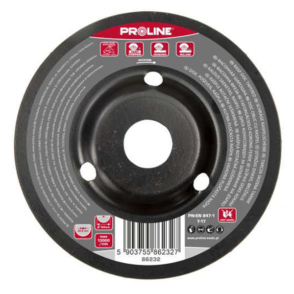DISC RASPEL CONIC / FIN - 125MM