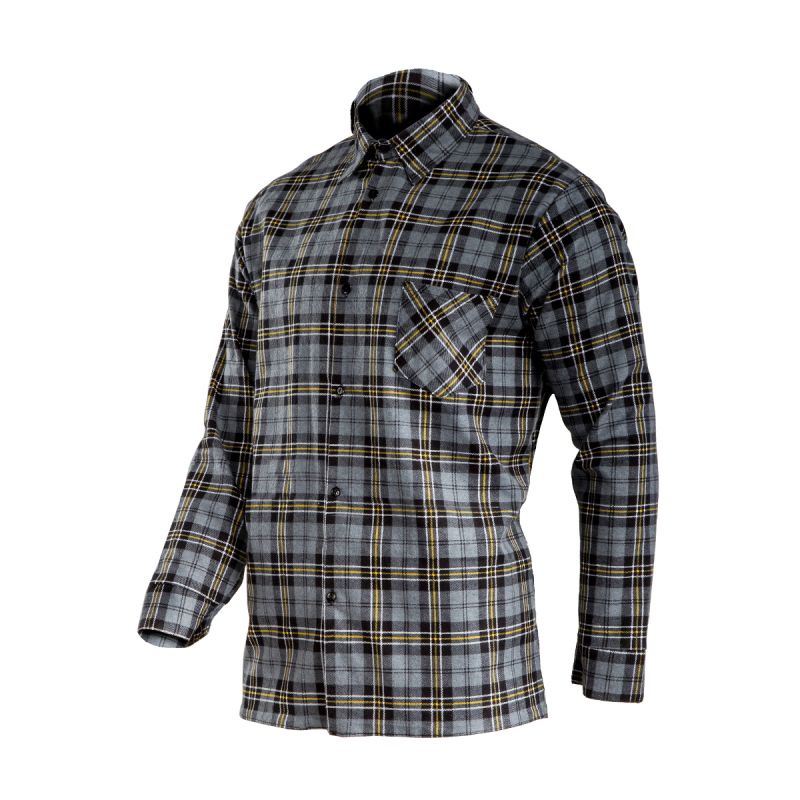 CAMASA FLANEL CU CAROURI GROASA / GRI - M
