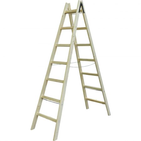 SCARA LEMN DUBLA CU LANT SUSTINERE 185CM / 5 TREPTE / N