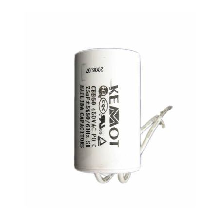 CONDENSATOR MOTOR CU FIR CONECTOR - 7.50UF / 450V