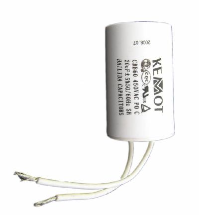 CONDENSATOR MOTOR CU FIR CONECTOR - 20.00UF / 450V