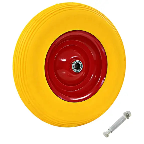 350-8 Roata poliuretanica pentru roaba cu bucsa ax 16x14 GALBENA