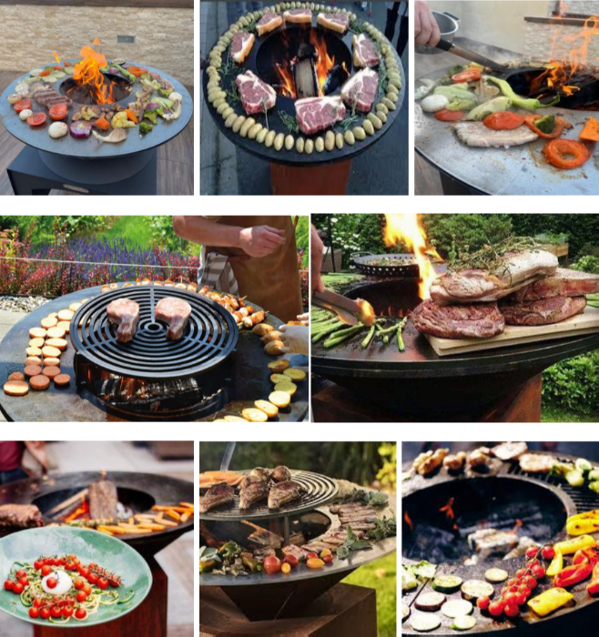 Gratar Metalic cu Plita Rotunda 750mm