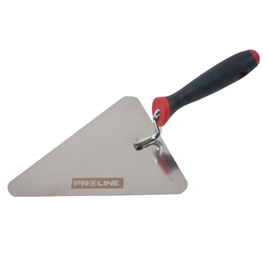 MISTRIE INOX TRIUNGHIULARA CU MANER GUMAT 200X190MM