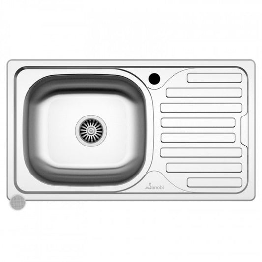 STAINLESS STEEL SINK 2101.BSL 760x435 1C1P ST.LN SANOBI (1/10) (36916)