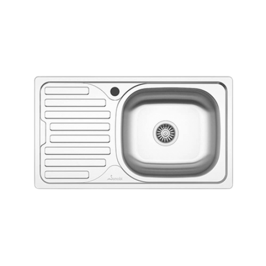 STAINLESS STEEL SINK 2101.BDL 760x435 1C1P DR.LN SANOBI (1/10) (36918)