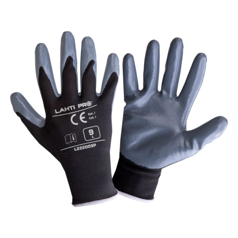 MANUSA NITRIL CU POLIESTER / GRI-NEGRU - 8