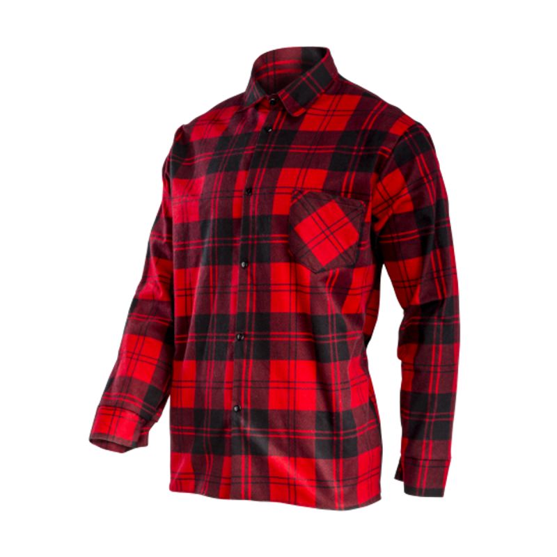 CAMASA FLANEL CU CAROURI GROASA / ROSU - 3XL