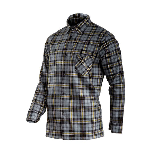 CAMASA FLANEL CU CAROURI GROASA / GRI - M