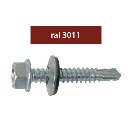 SURUBURI PERFORATOARE RAL3011-BORDO 4.8X20MM, 250/SET