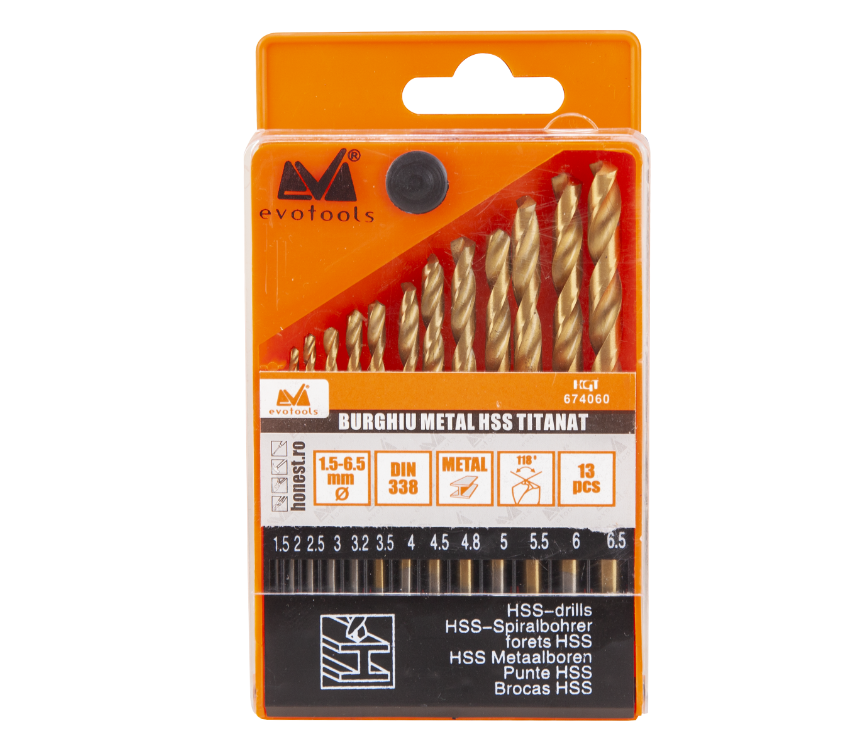Burghiu Metal HSS Titanat 13 Pcs