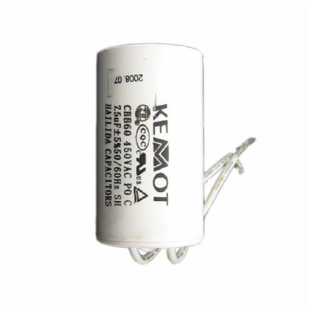 CONDENSATOR MOTOR CU FIR CONECTOR - 10.00UF / 450V