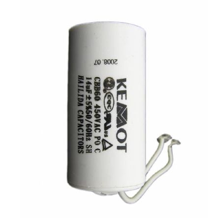 CONDENSATOR MOTOR CU FIR CONECTOR - 14.00UF / 450V