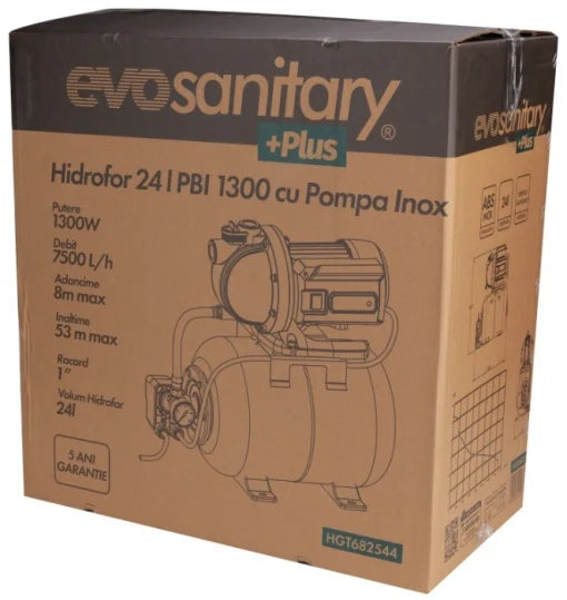 Hydrofor 24l PBI with Inox Evosanitary Plus Pump / P[W]: 1300