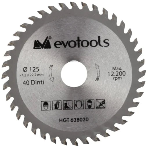 Panza Circulara Vidia Lemn / D[mm]: 125; g[mm]: 1.2; di[mm]: 22.23; N[#]: 40T