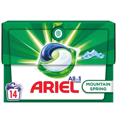 ARIEL Mountain Spring Detergent Rufe 14 capsule