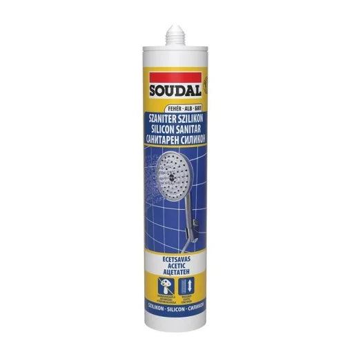 SOUDAL WHITE SANITARY SILICONE 280ML